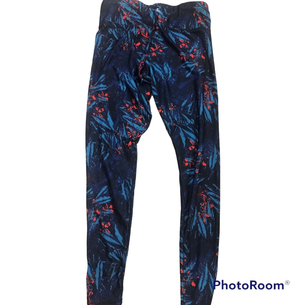 blue floral fitness Danskin leggings-S